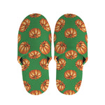 Green Pumpkin Pattern Print Slippers