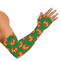 Green Pumpkin Pattern Print Sun Protection Arm Sleeves
