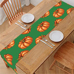 Green Pumpkin Pattern Print Table Runner
