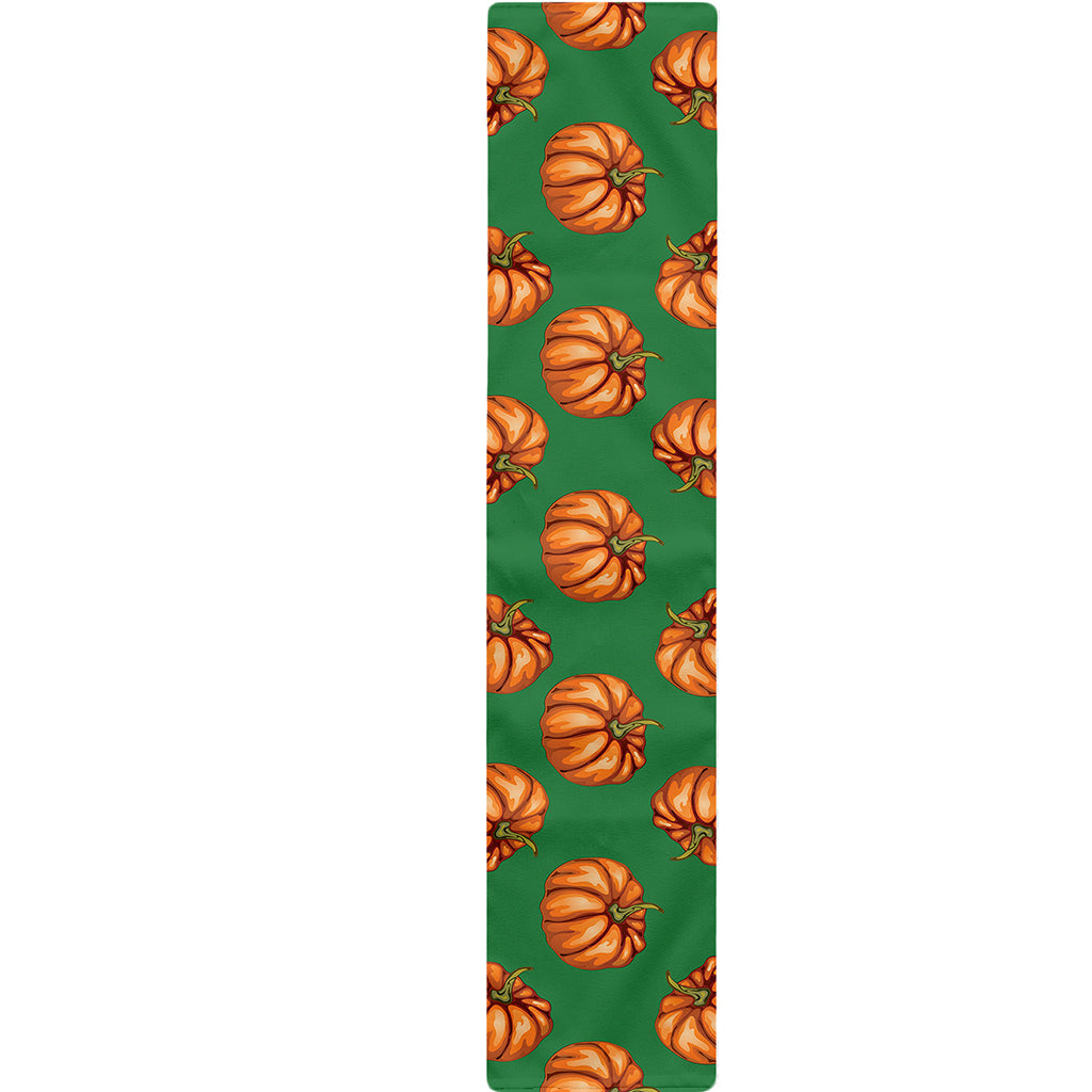 Green Pumpkin Pattern Print Table Runner