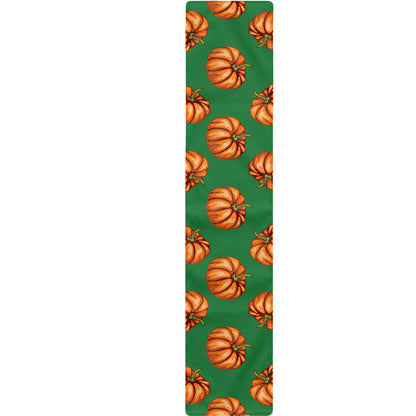 Green Pumpkin Pattern Print Table Runner