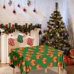 Green Pumpkin Pattern Print Tablecloth