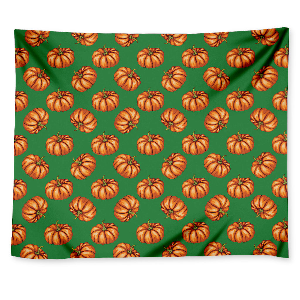 Green Pumpkin Pattern Print Tapestry