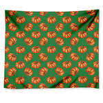 Green Pumpkin Pattern Print Tapestry