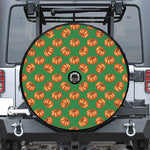 Green Pumpkin Pattern Print Tire Cover With Camera Hole