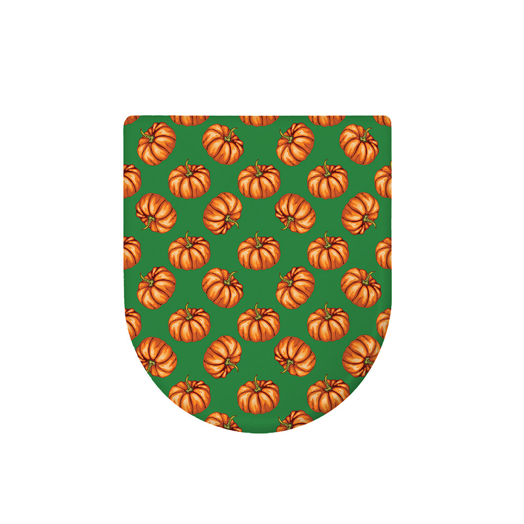 Green Pumpkin Pattern Print Toilet Lid Cover
