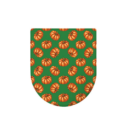Green Pumpkin Pattern Print Toilet Lid Cover