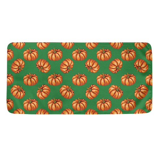 Green Pumpkin Pattern Print Towel