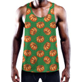 Green Pumpkin Pattern Print Men's Workout Tank Top