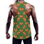 Green Pumpkin Pattern Print Training Tank Top