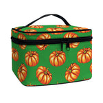 Green Pumpkin Pattern Print Travel Makeup Bag
