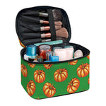 Green Pumpkin Pattern Print Travel Makeup Bag