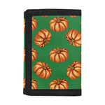 Green Pumpkin Pattern Print Trifold Wallet