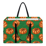 Green Pumpkin Pattern Print Utility Tote Bag