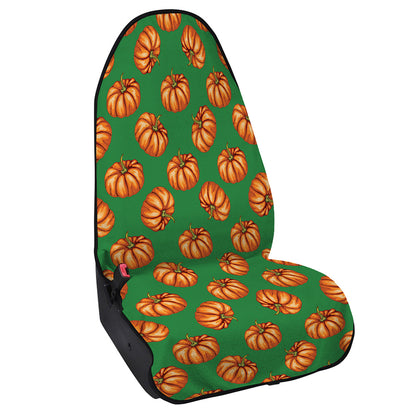 Green Pumpkin Pattern Print Waterproof Car Seat Cover