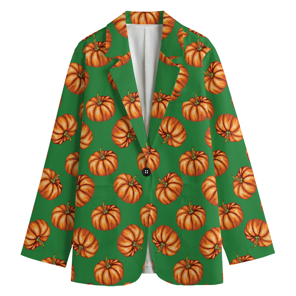 Green Pumpkin Pattern Print Women's Blazer