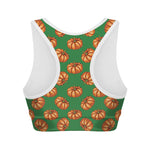 Green Pumpkin Pattern Print Women's Sports Bra