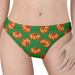 Green Pumpkin Pattern Print Women's Thong