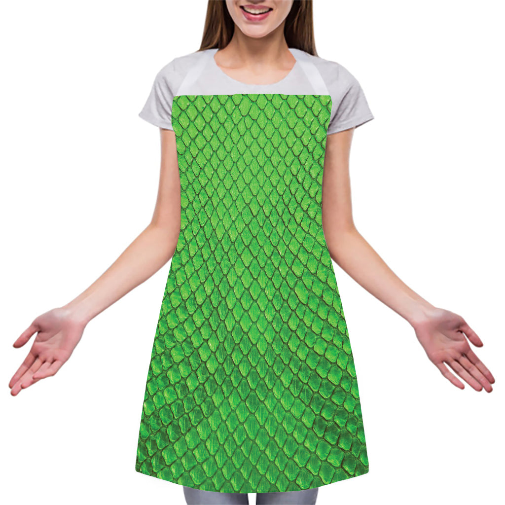 Green Python Snakeskin Print Adjustable Apron