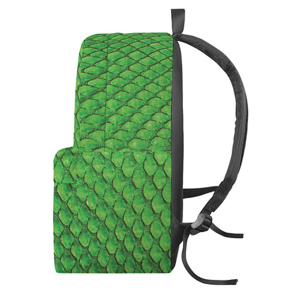 Green Python Snakeskin Print Backpack