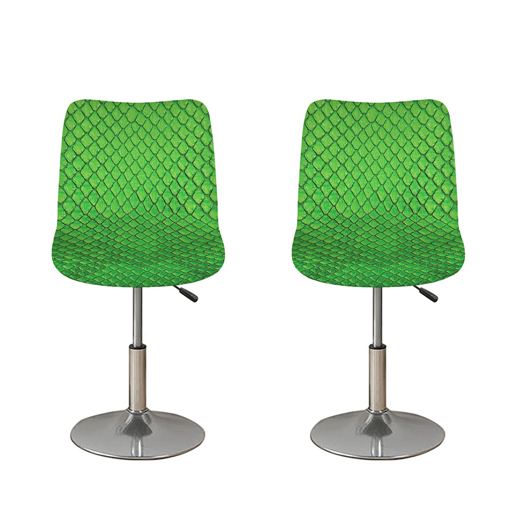 Green Python Snakeskin Print Bar Stool Covers