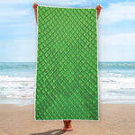 Green Python Snakeskin Print Beach Towel