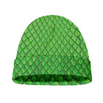 Green Python Snakeskin Print Beanie