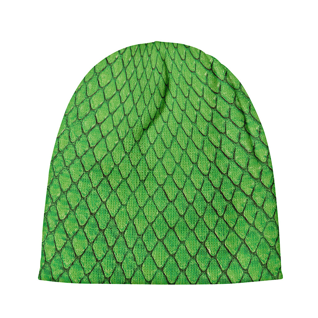 Green Python Snakeskin Print Beanie
