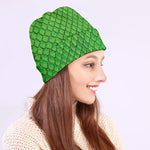 Green Python Snakeskin Print Beanie
