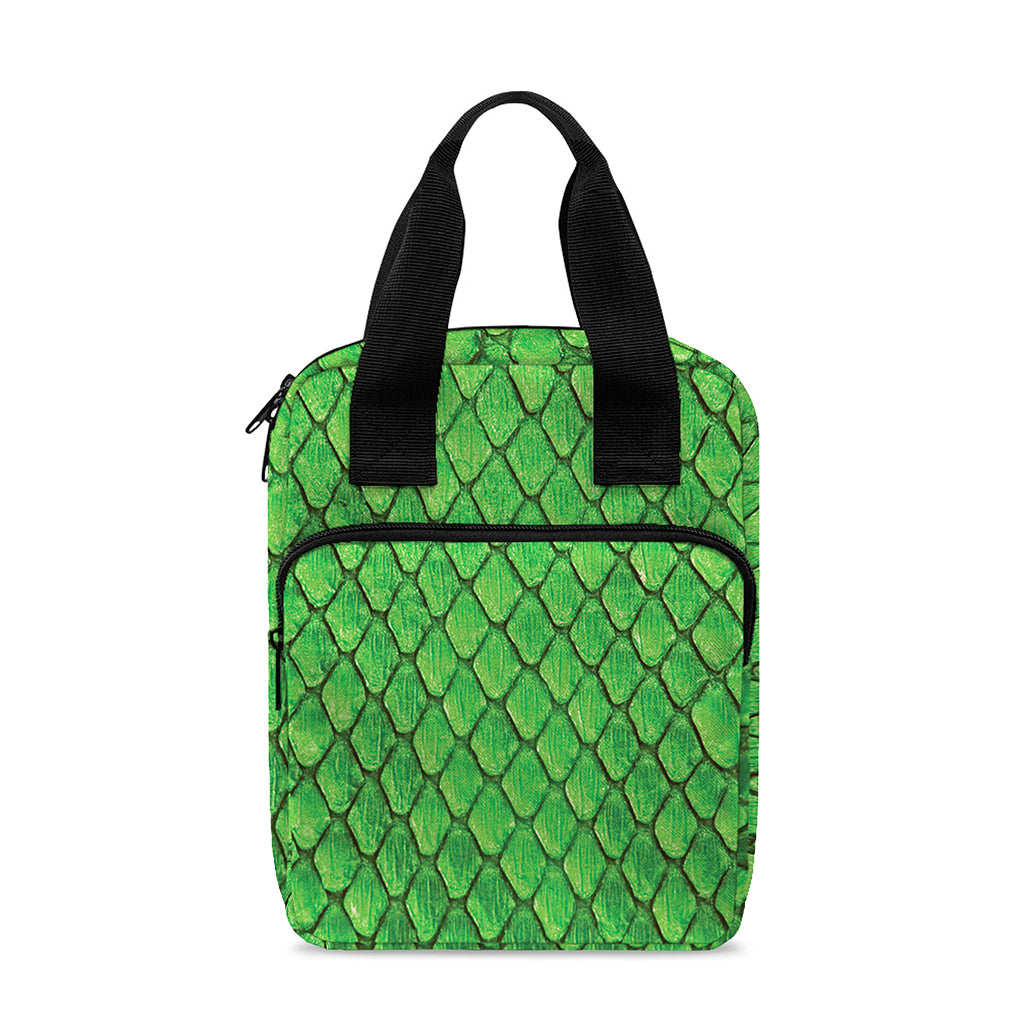 Green Python Snakeskin Print Bible Tote Bag