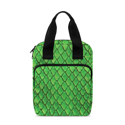 Green Python Snakeskin Print Bible Tote Bag