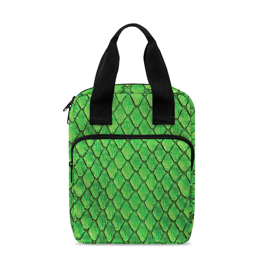 Green Python Snakeskin Print Bible Tote Bag