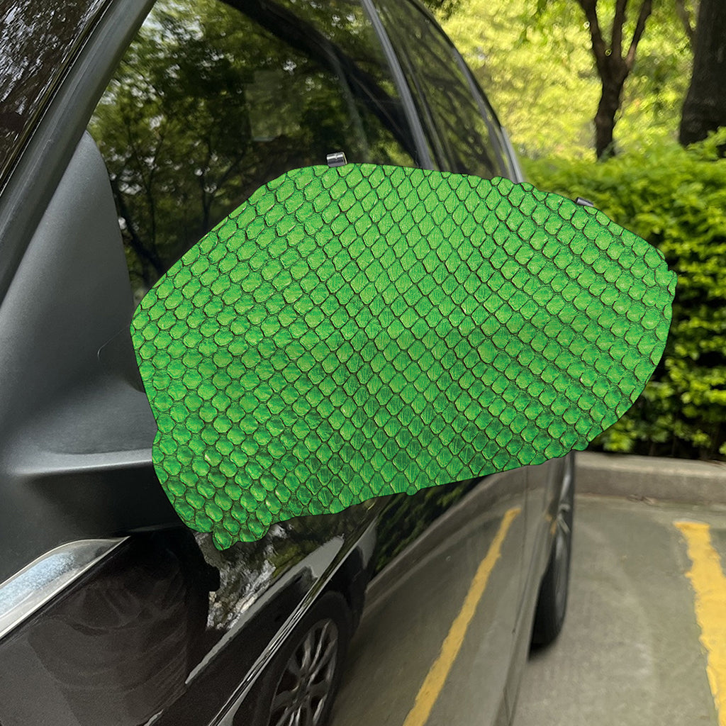 Green Python Snakeskin Print Car Side Mirror Covers
