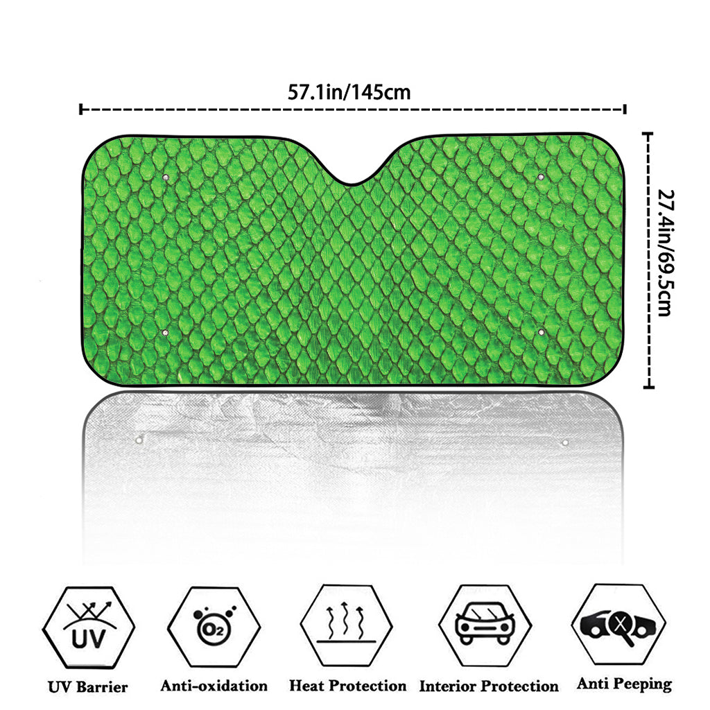 Green Python Snakeskin Print Car Windshield Sun Shade