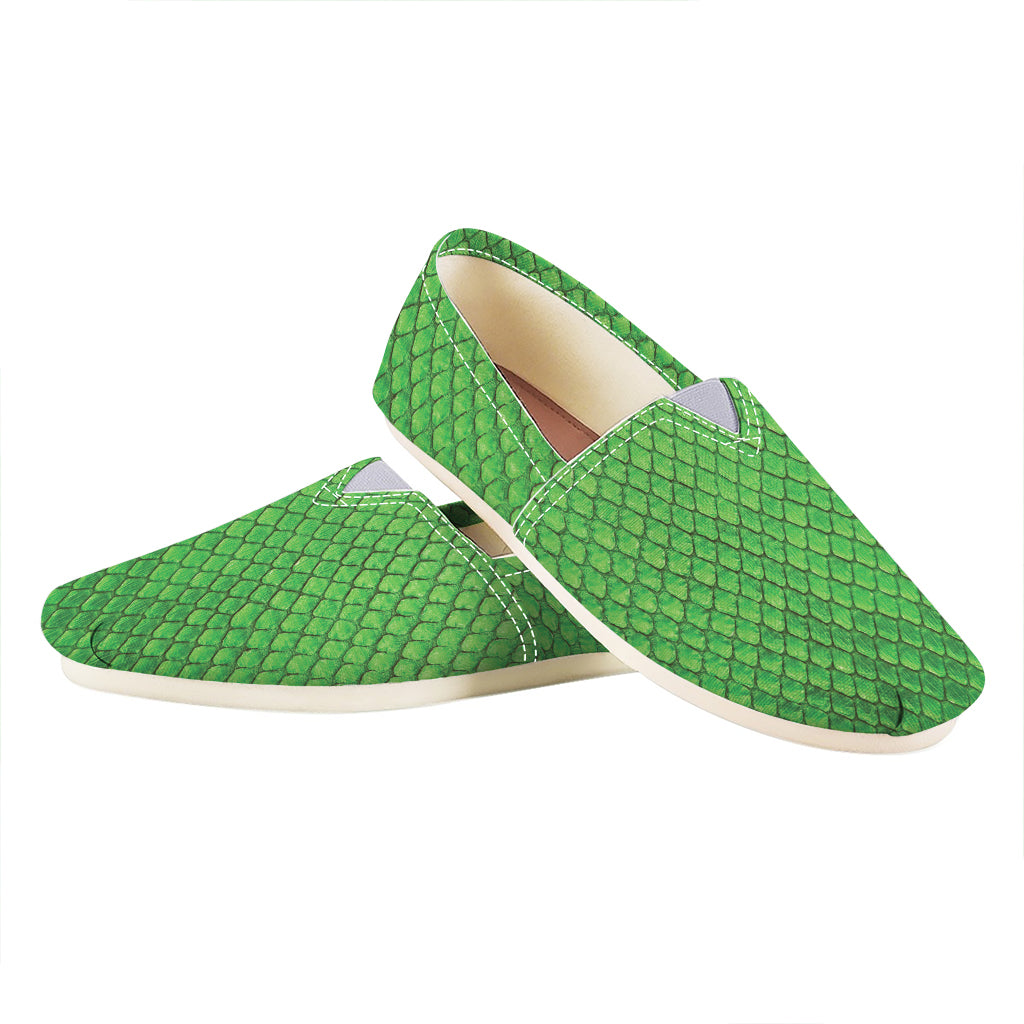 Green Python Snakeskin Print Casual Shoes
