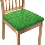Green Python Snakeskin Print Chair Cushion Cover