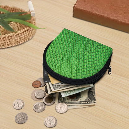 Green Python Snakeskin Print Coin Purse
