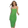 Green Python Snakeskin Print Cross Back Cami Dress