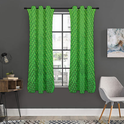 Green Python Snakeskin Print Curtain