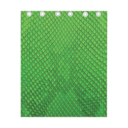 Green Python Snakeskin Print Curtain