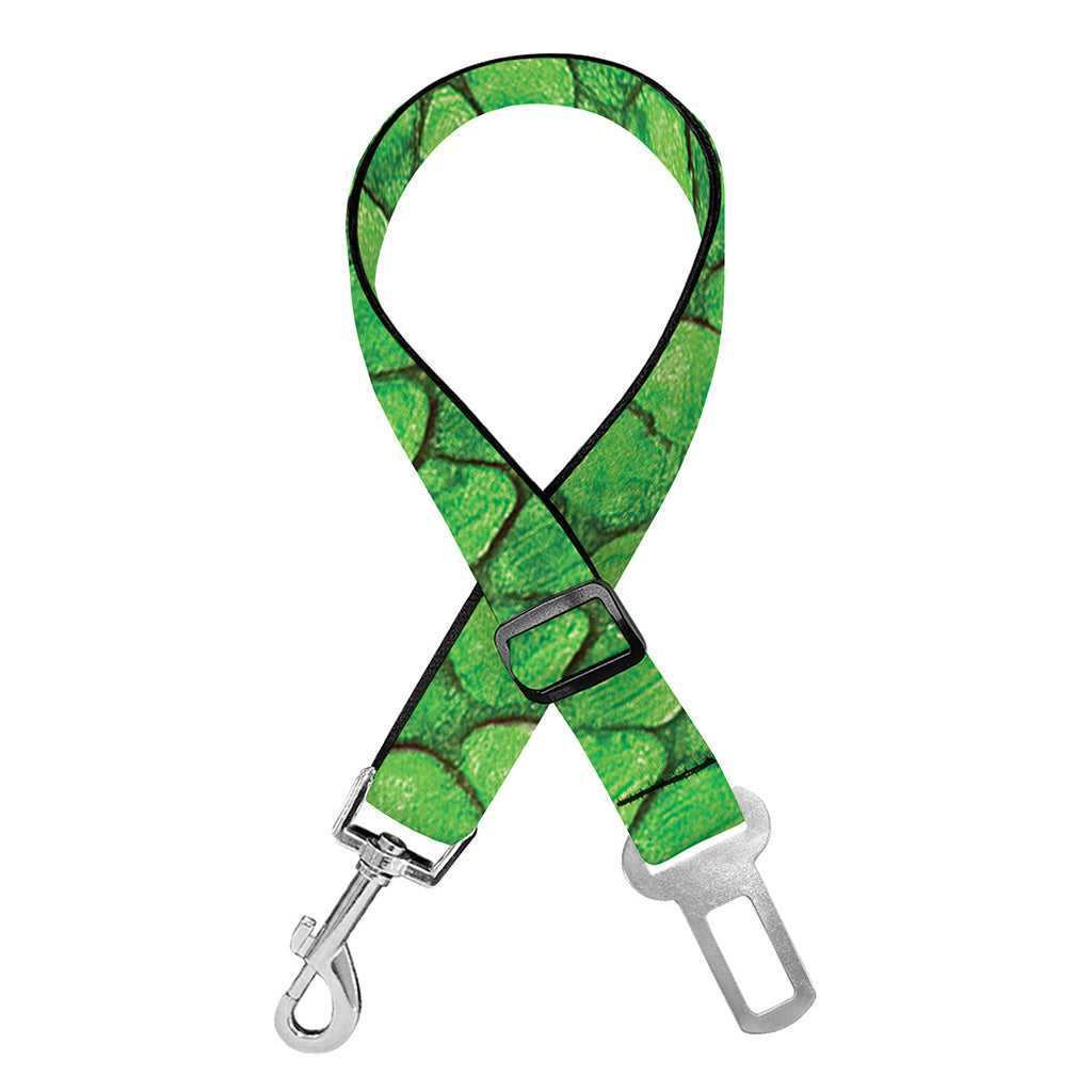 Green Python Snakeskin Print Dog Seat Belt