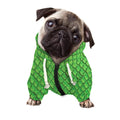 Green Python Snakeskin Print Dog Zip Up Hoodie