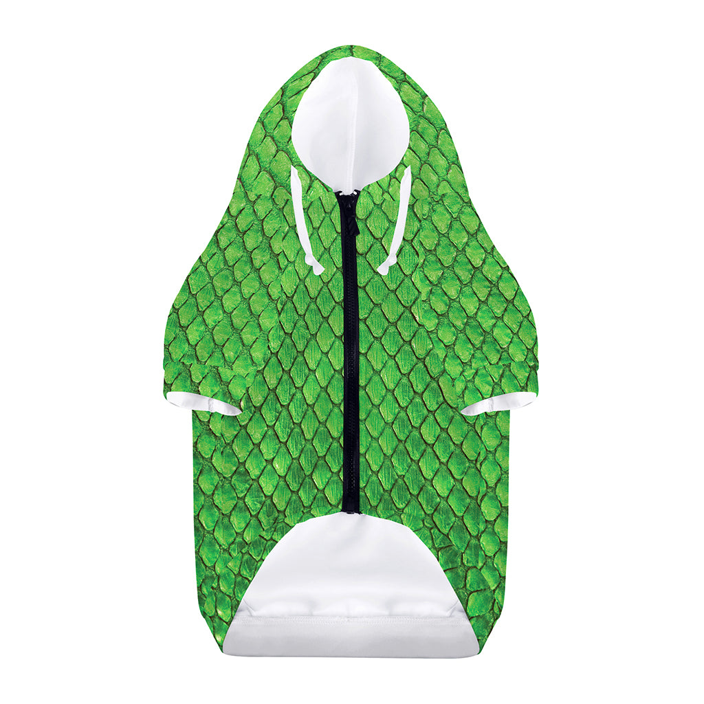 Green Python Snakeskin Print Dog Zip Up Hoodie