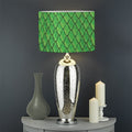 Green Python Snakeskin Print Drum Lamp Shade