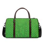 Green Python Snakeskin Print Duffle Bag
