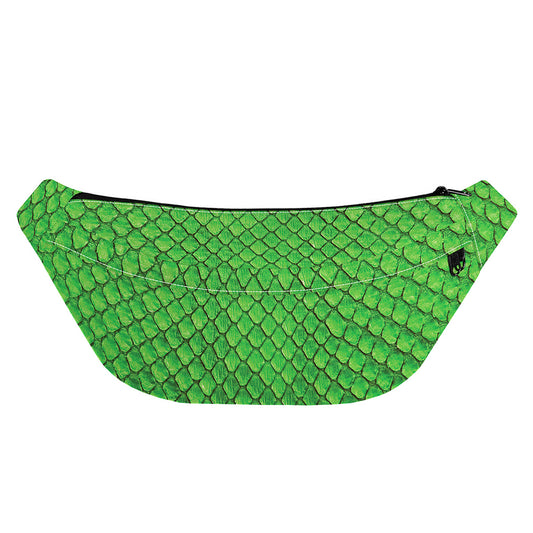 Green Python Snakeskin Print Fanny Pack