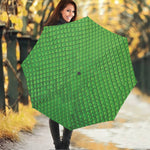 Green Python Snakeskin Print Foldable Umbrella