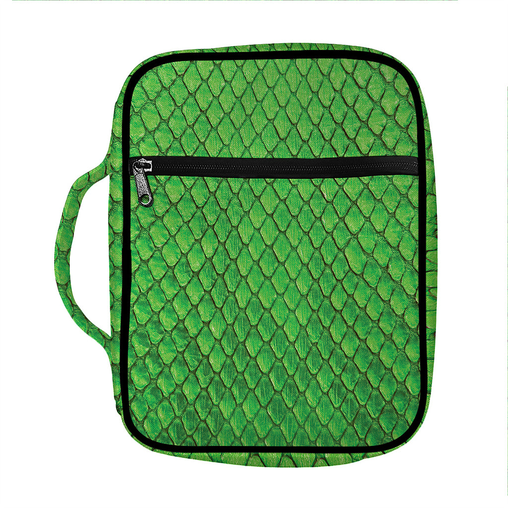 Green Python Snakeskin Print Front Pocket Bible Bag