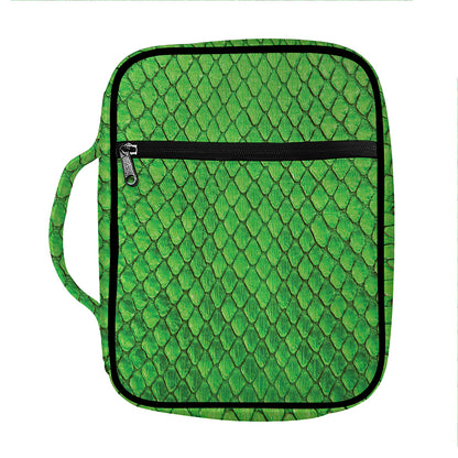 Green Python Snakeskin Print Front Pocket Bible Bag