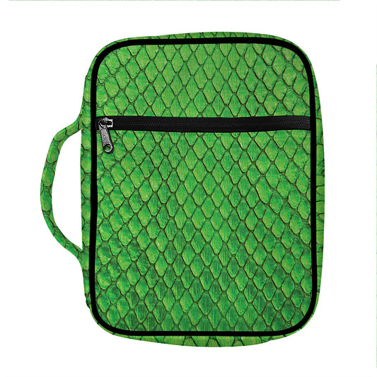 Green Python Snakeskin Print Front Pocket Bible Bag